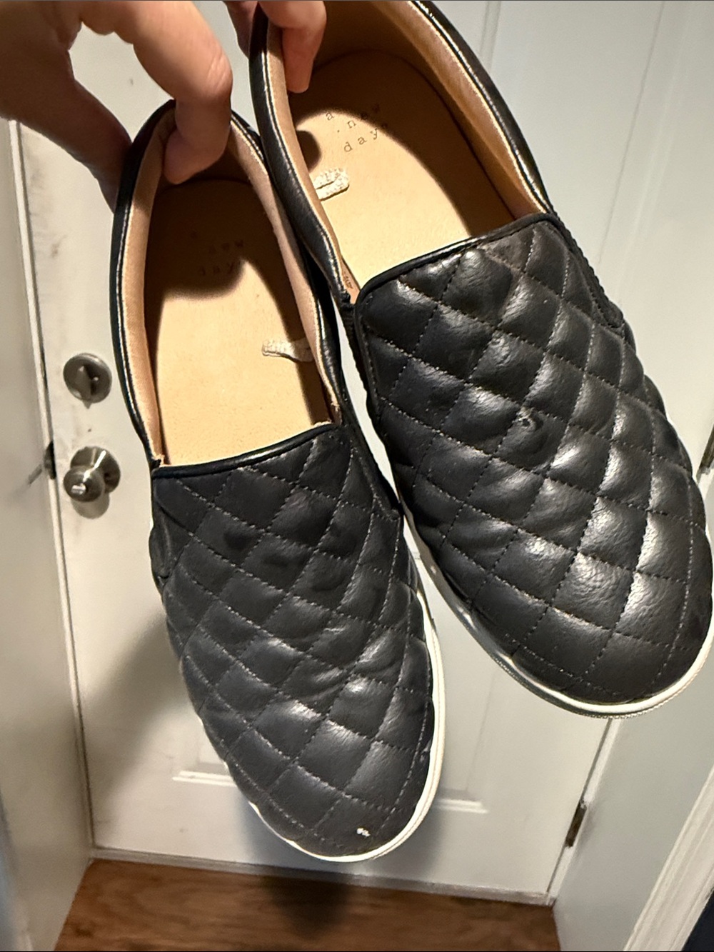 a new day Quilted Black Slip-On Sneakers